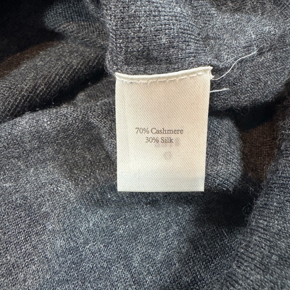 N. Peal Cashmere & Silk Full Zip Knitted Charcoal Waistcoat Size XL Quiet Luxury - Picture 6 of 7